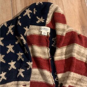 Denim & Supply Ralph Lauren Stars and Stripes Cardigan - Navy, Red, and Cream